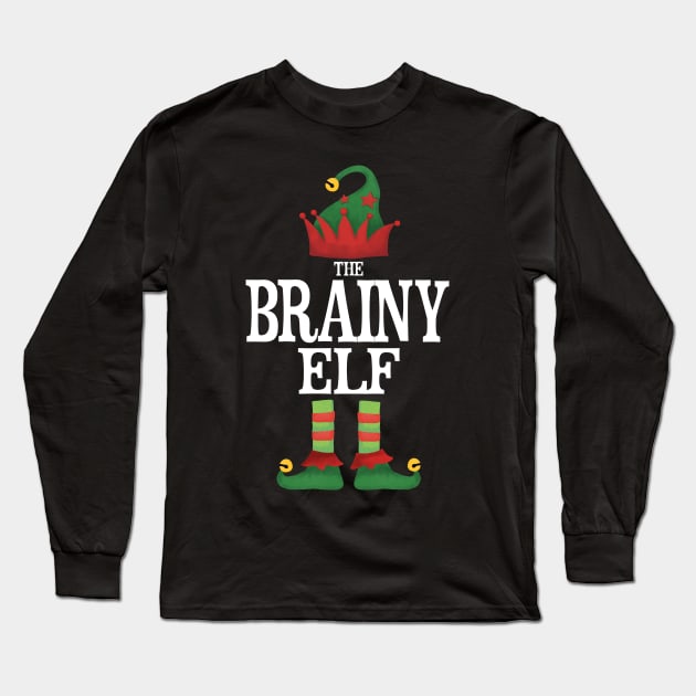 Brainy Elf Matching Family Group Christmas Party Pajamas Long Sleeve T-Shirt by uglygiftideas